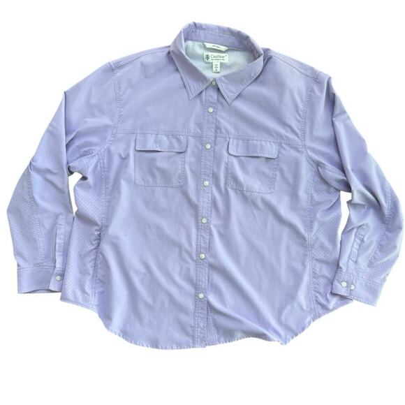 Coolibar Womens Purple UPF 50+ Sun Protection You Wear Button Down Shirt Size 2X - Picture 1 of 5